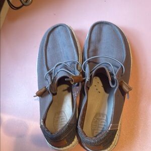 Hey Dude Charcoal and Brown Loafers